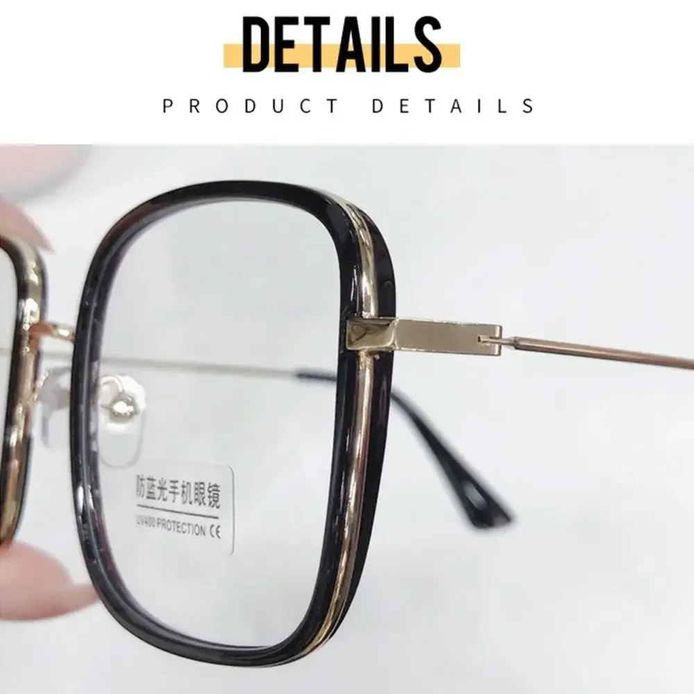 Woman Large Square Frame Glasses Ins Girl Fashion Transparent Reading Glass High-definition Anti-blue Light Computer Eyeglasses