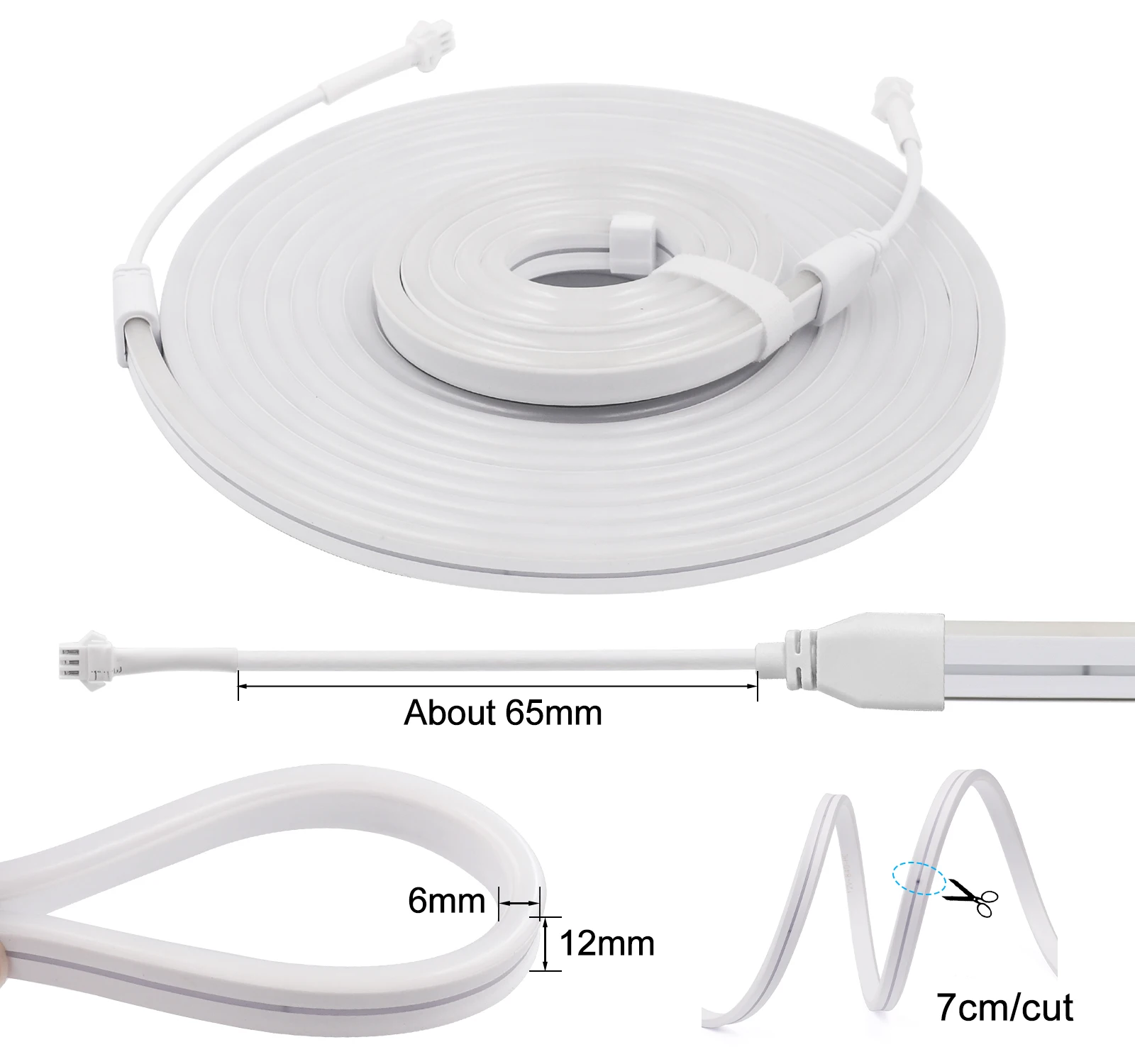 12V Neon Strip WS2811 RGB Full Color Neon Light 6X12MM IP67 Waterproof Silicone Tube 84Leds/m Flexible Ribbon Rope Tape Diode