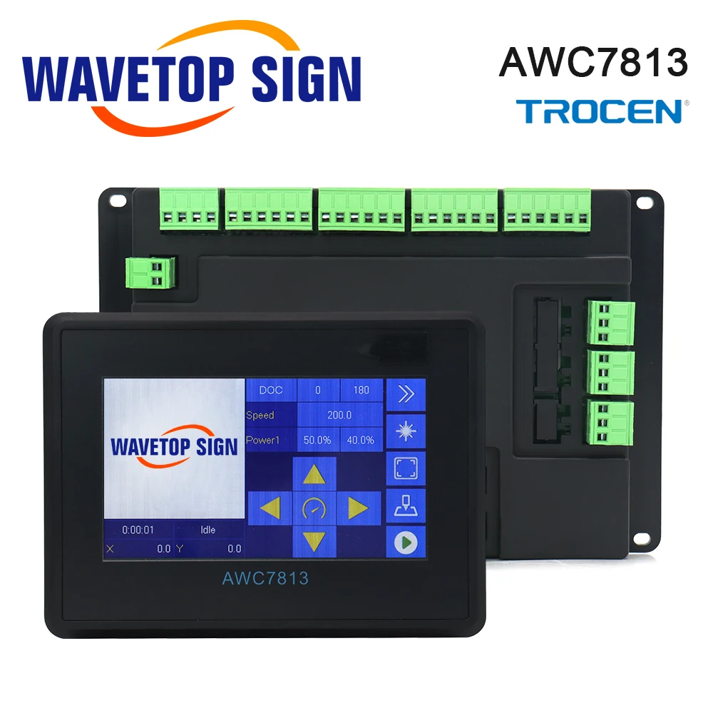 Trocen awc7813 awc708s sistema de controle laser co2 para máquina corte gravação a laser co2 substituir 7awc708c lite ruida leetro