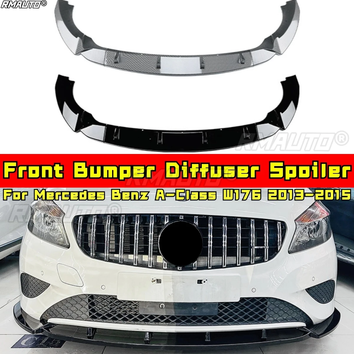 

For Mercedes Benz A-Class W176 2013-2015 Body Kit Front Bumper Protector Spoiler Front Bumper Cover Apron Guard Car Accessories