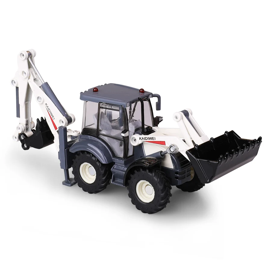 Loader-Digger Excavator Truck Toy Car 1/50 Diecast Metal Engineering Vehicle Model Educational Collection Gift For Children Kid