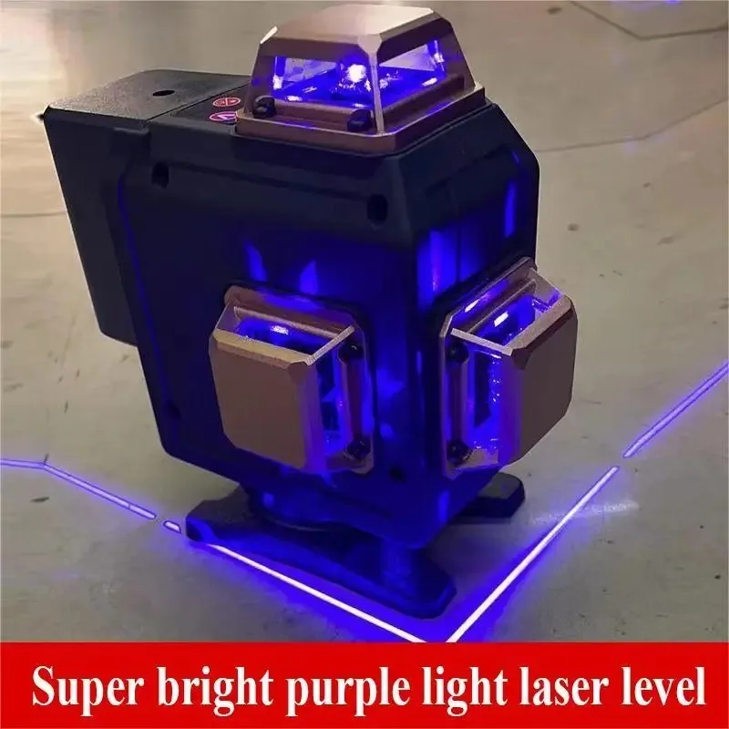 

16/12/8 Lines 4D Laser Level Purple Line Self-leveling 360° Horizontal And Vertical Cross Super Powerful Purple Beam Laser Level