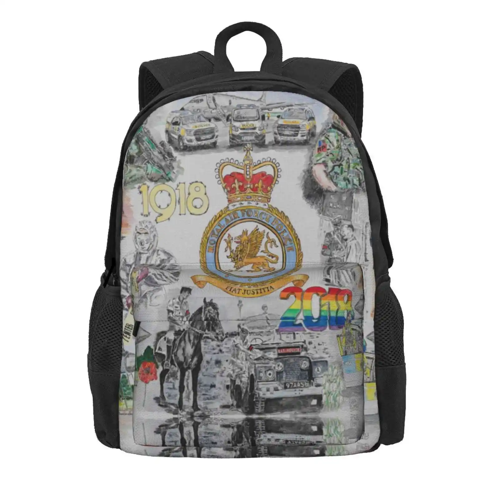 Raf Police 100+ Celebration Art Hot Sale Schoolbag Backpack Fashion Bags Raf Police Chris Lumb Royal Air Force