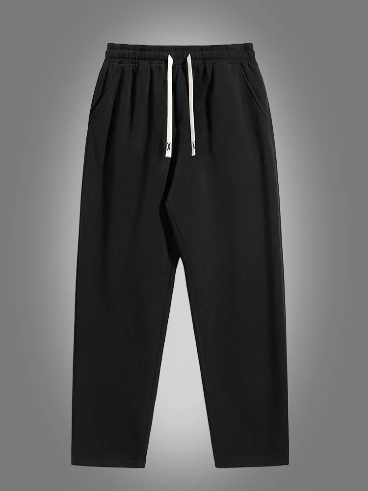 メンズ無地ストレートレッグジョギングパンツ、ランニング、ジム、アウトドアなどのカジュアルスポーツに最適