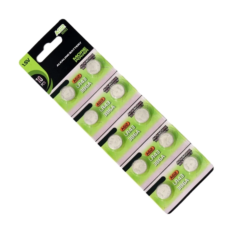 090f 10pcs/20pcs Ag12 LR43 1.55V Кнолочная кнопка батареи кнопки.