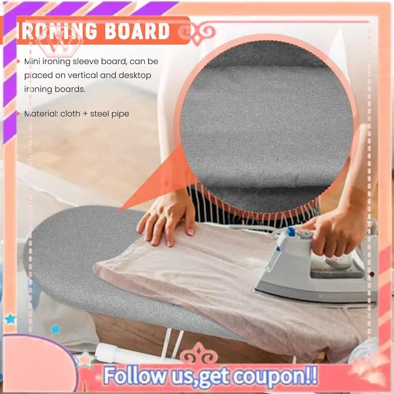 Upgraded Folding Ironing Board Home Travel Cuffs Detachable Portable Sleeve Neckline Cuffs Mini Washable Protective Non-Slip