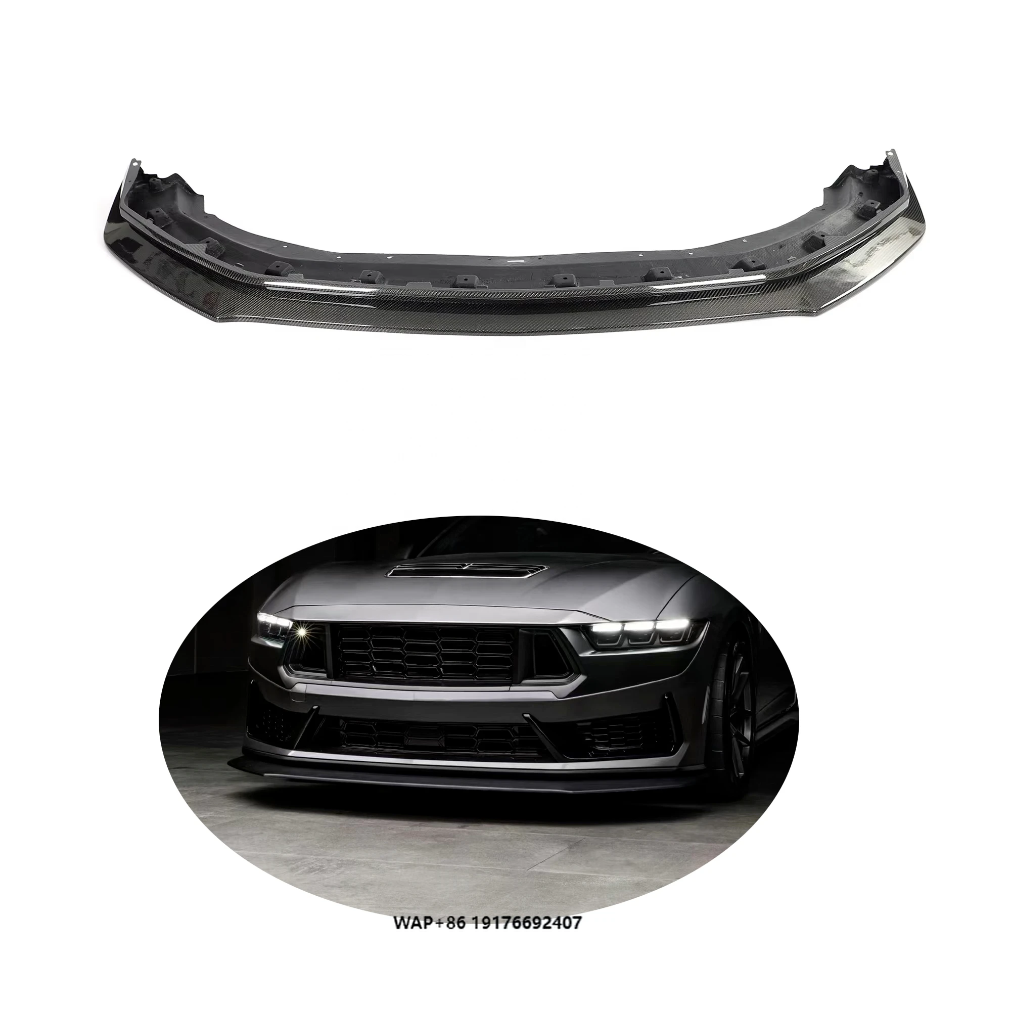 

Dry Carbon Fiber Car Front Bumper Spoiler forFord Mustang Dark Horse 2024 Front Bumper Lip