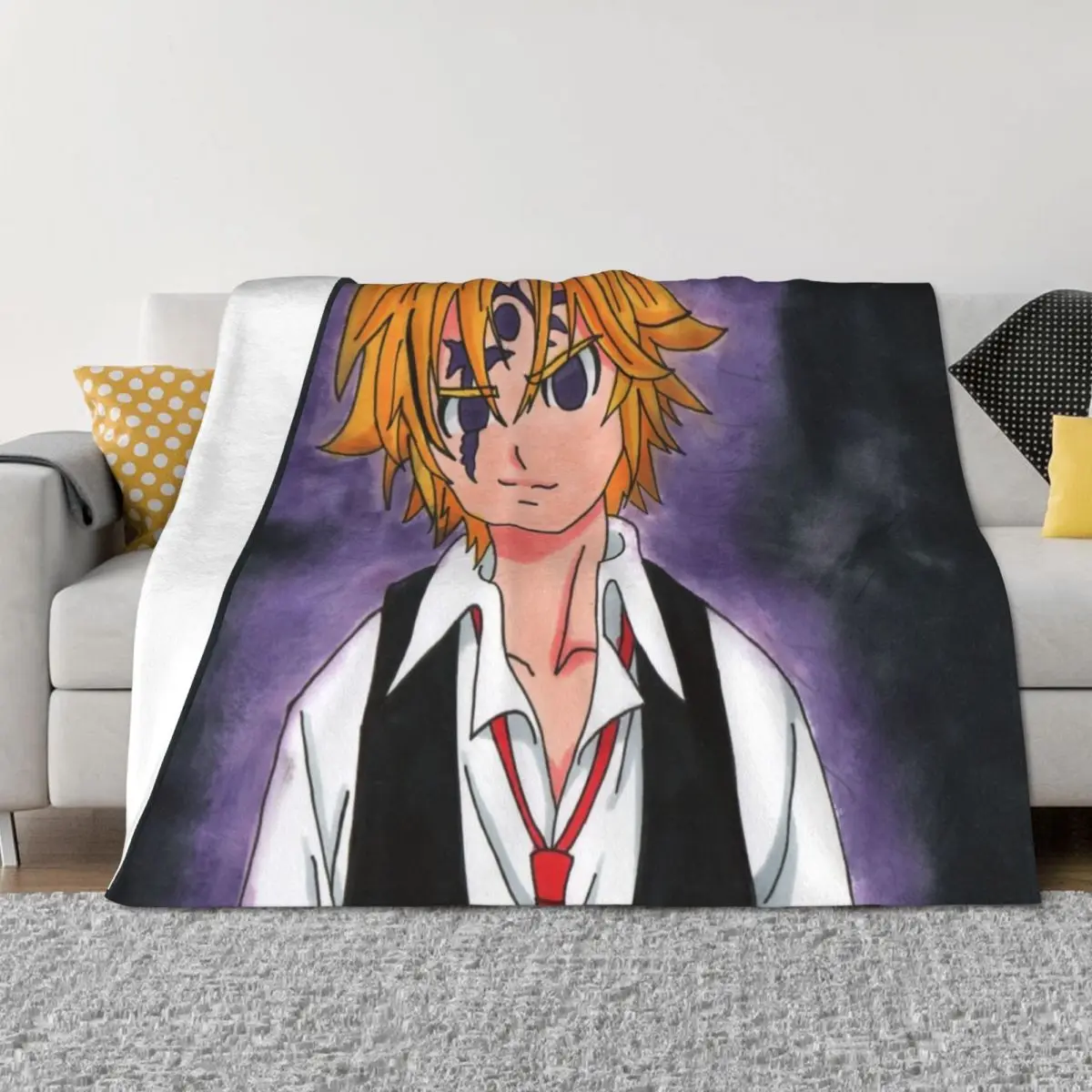 Meliodas رمي بطانية أريكة سرير ريتروس بطانيات للأرائك بطانيات الأرائك الزخرفية #1