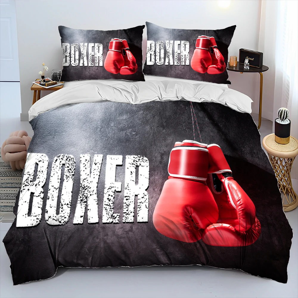 Imagem -03 - Luvas de Boxe Boxer Luta Comforter Bedding Setduvet Cover Bed Conjunto Quilt Cover Fronha King Queen Size Bedding Conjunto Adulto 3d