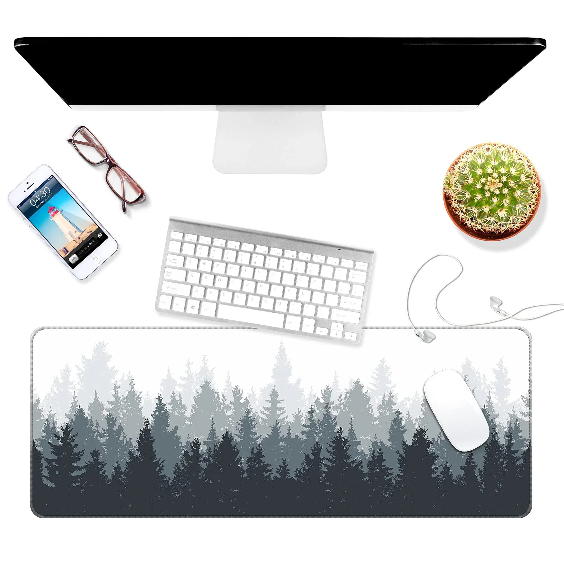 Large Gaming Mouse Pad Forest View Office Desk Pad Keyboard Pad Computer Mouse NonSlip Mousepad desk accessories for office game