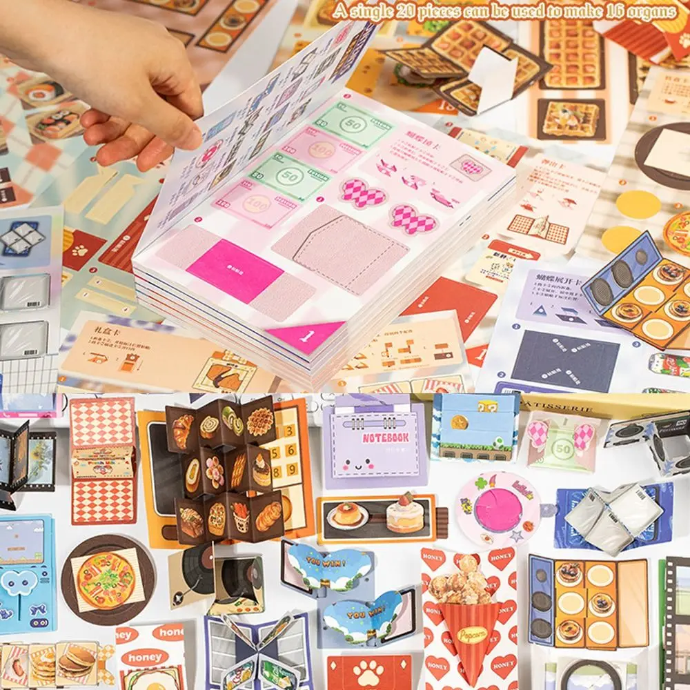 

Креативная книга-раскраска без вырезания, ручной работы, из разноцветной бумаги, 16 видов, 3D DIY, детский скрапбук для творчества