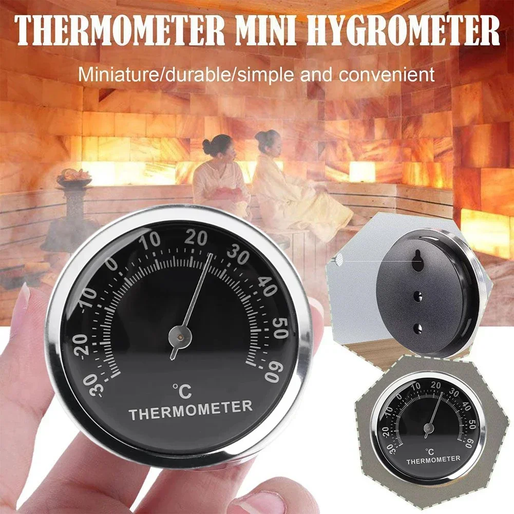 Aluminum Alloy Thermometer Indoor Electronic Thermometer Indoor Temperature Measurement 57mm Size Clear Dial Scale