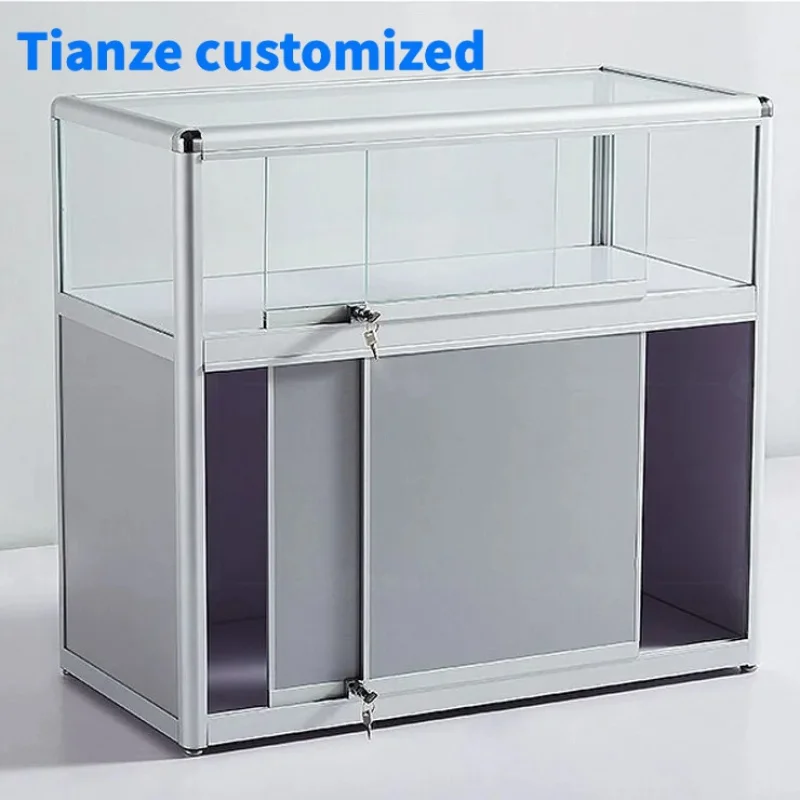 

(customized)Hot Sale 39.37" x 17.71" D x 39.37" H Retail Smoke Boutique Shop Glass Display with Led Lights Glass Display