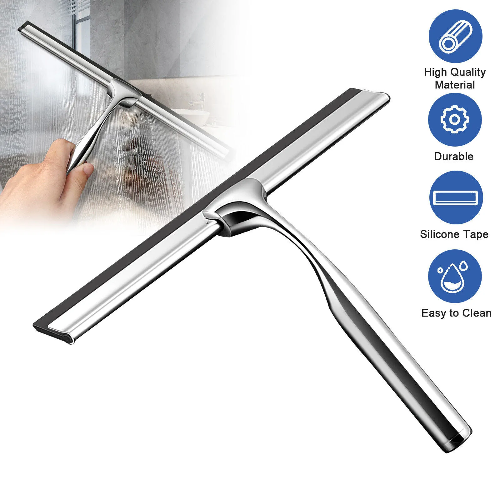 

Shower Squeegee Silicone Scrape Glass Wiper Multifunctional Bathroom Mirror Window Doors Wiper Scraper Glass Cleaner