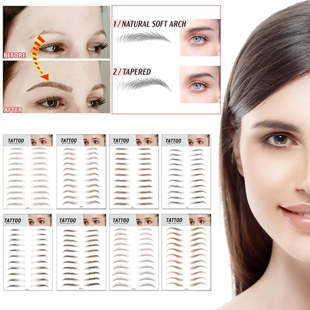 3sheet Eyebrows Sticker Water Transfer Hair-like Eye Brow Tattoo Stickers False Eyebrow Enhancers Waterproof Eye Brow