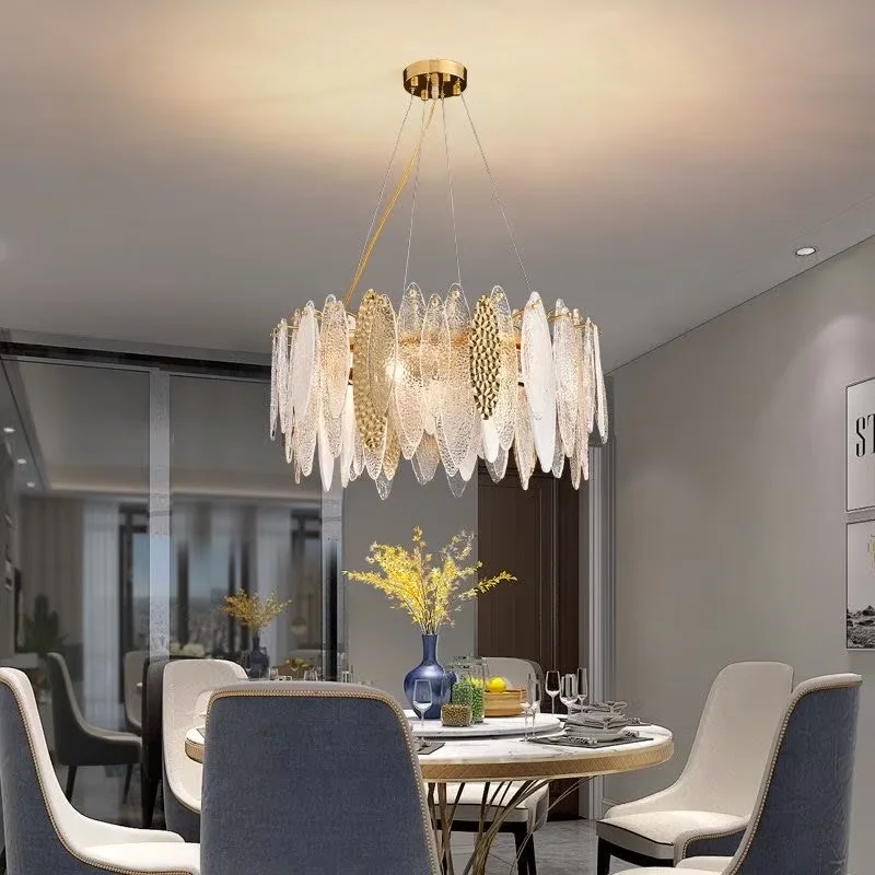 

Modern colored/clear LED glass chandelier, glossy living room, dining room, bedroom indoor ceiling lighting decorative light.