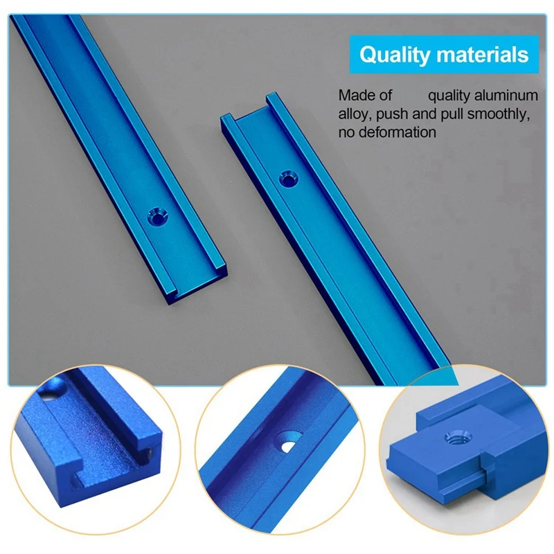 ABRE-2T-Guide السكك الحديدية المشبك القضبان المصنوعة من سبائك الألومنيوم، 400 مم T-Slot Track Mitrerail Set، الأخدود Slidrail مع المنزلق M8/M6