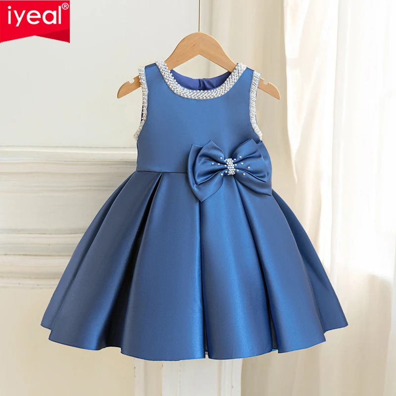 

IYEAL Girls' Princess Dress Big Bow Dress Birthday Party Children's Clothing Baby Girls Birthday Dress