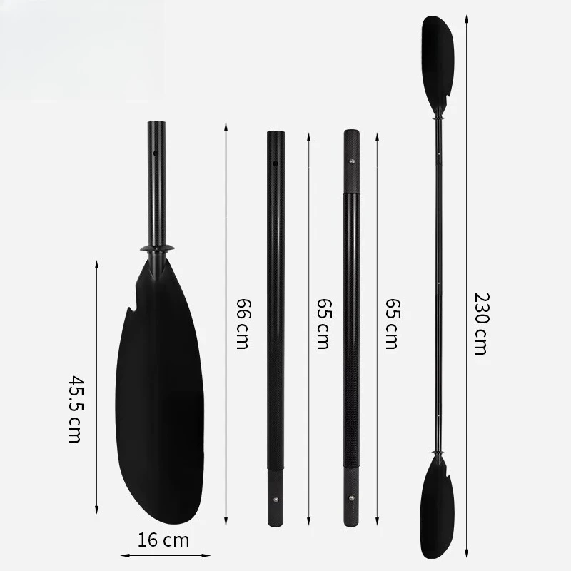 Half Carbon 4-Piece Detachable Double Bladed Kayak Paddle Portable Ocean Kayak Water Sports Accessory