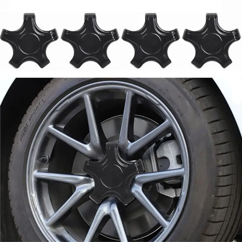 

57BA Weather Car Hub Caps Modern 5 Prong Center Wheel Covers 4pcs for Vehicle