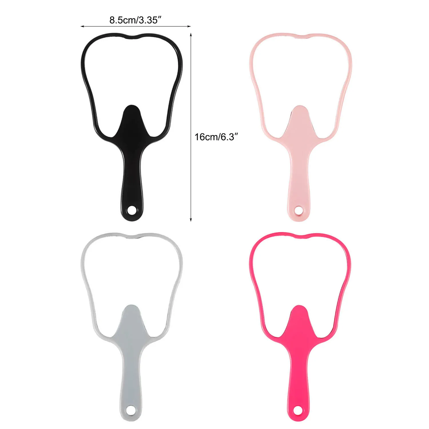 JOLANT Dental Mouth Mirror Tooth Shaped Mirror Handheld Unbreakable Plastic Makeup Mirror Dental Accessories Dentist Gift