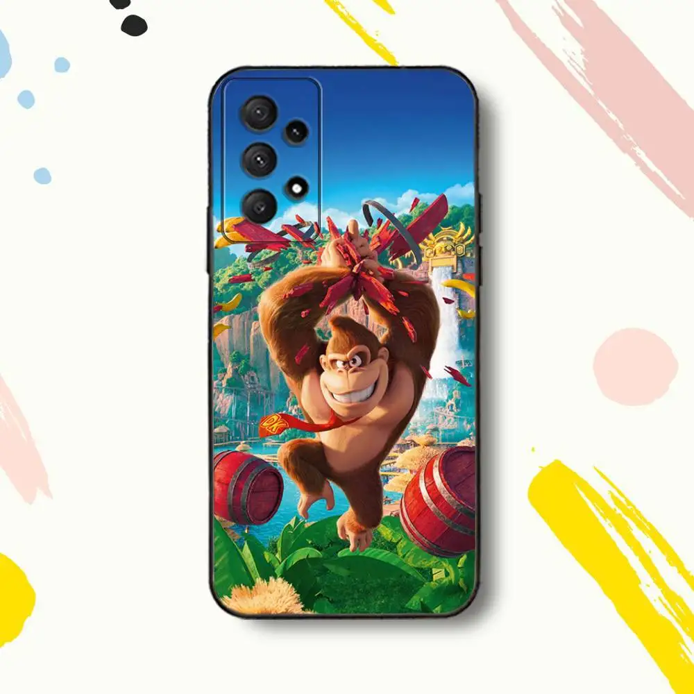 حافظة هاتف كلاسيكية D-Donkey K-kong لهاتف سامسونج جالاكسي A 80,72,73,91,53,22,51,52,5G,Plus,J,Note غطاء أسود ناعم