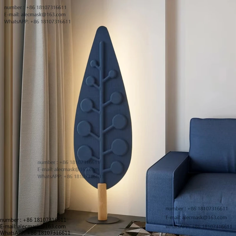 

Modern creative lighting floor lamp wooden bracket simple living room vertical lamp