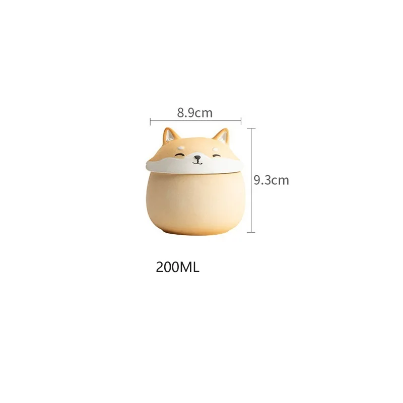 Memorial Cremation Urn for Pet Ashes, Dog Shape, Handcrafted, Decorative Urns for Funeral Cat, Shiba Inu Dog Urn, 200ml