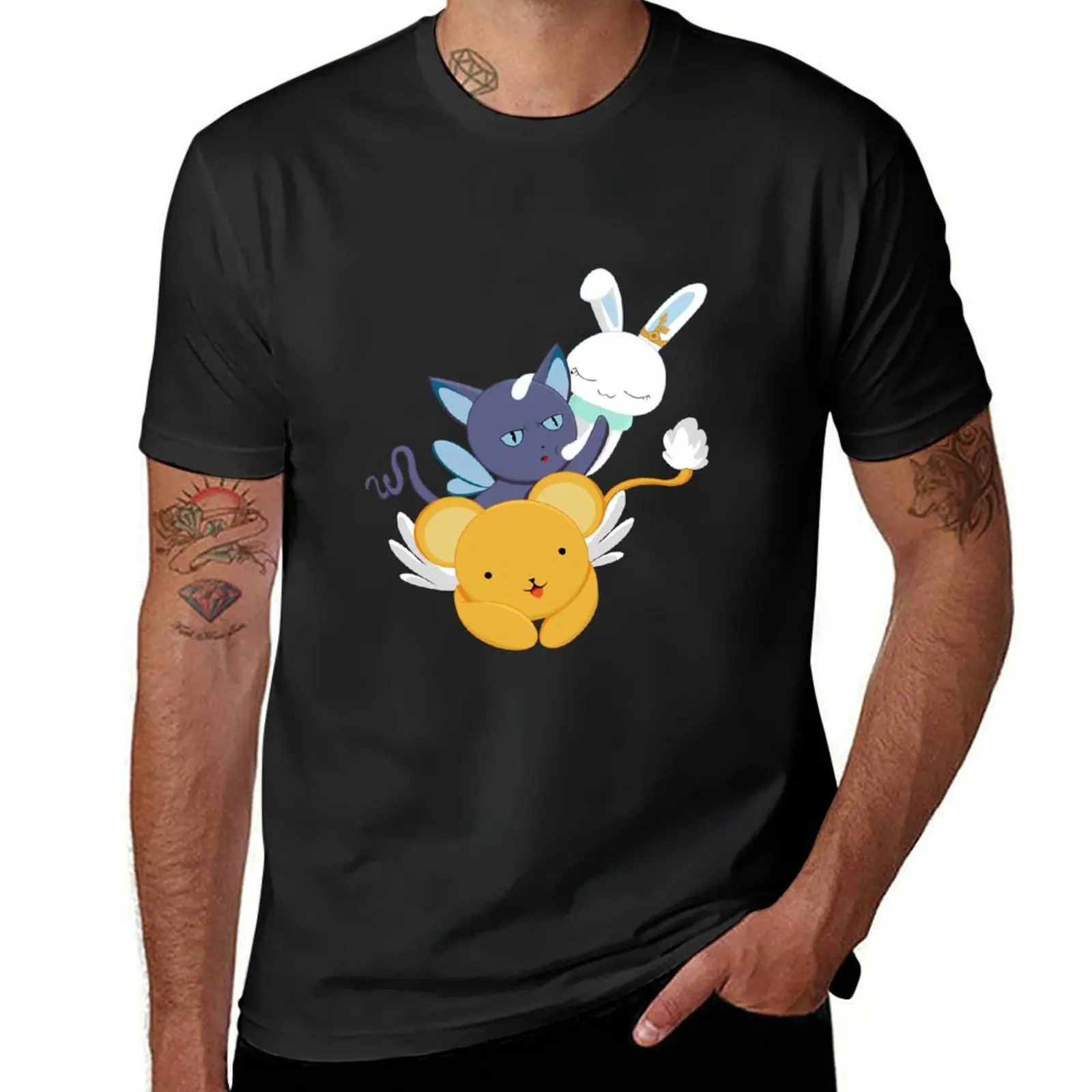 Kero, Spinel and Momo T-Shirt funnys Blouse t shirts for men cotton