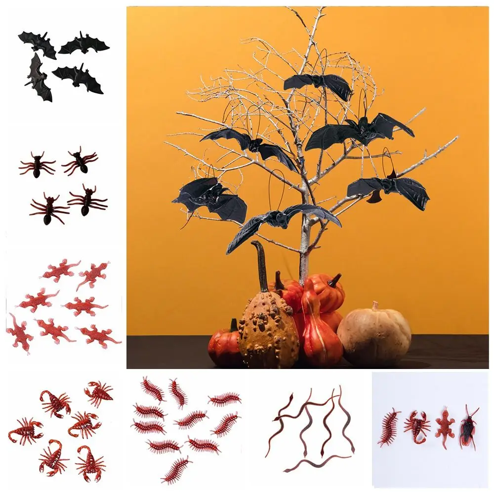 10Pcs/set Scorpion Simulation Fake Rubber Cockroach Centipede Gecko Simulation Cockroach Model Fake Soft Material Funny Toy