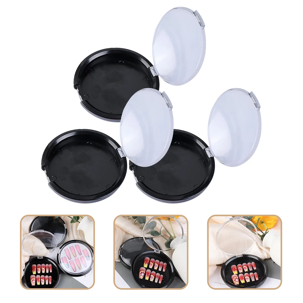 

3pcs Fake Storage Box Transparent Lid Tips Organizer Sturdy Lightweight Portable For Art Tools Salon Supplies Clear Container
