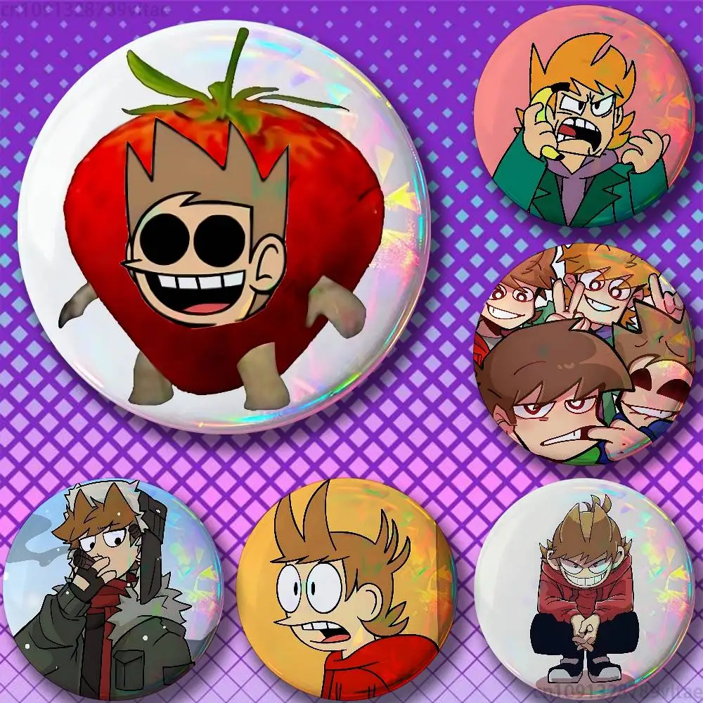 

E-Eddsworlds-S Web Drama 58mm Icon Badge Handmade Tinplate Brooch for Backpack Clothes Chest Ornament Gifts