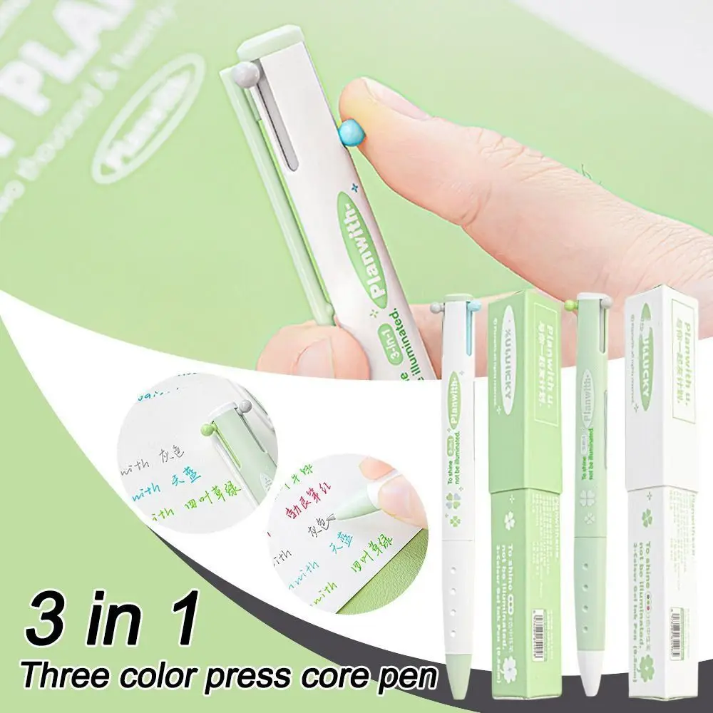 

Gifts Triangular Multi-color Pen 3-color Multi-function Note Marking Pen Quick-drying Writing Tool