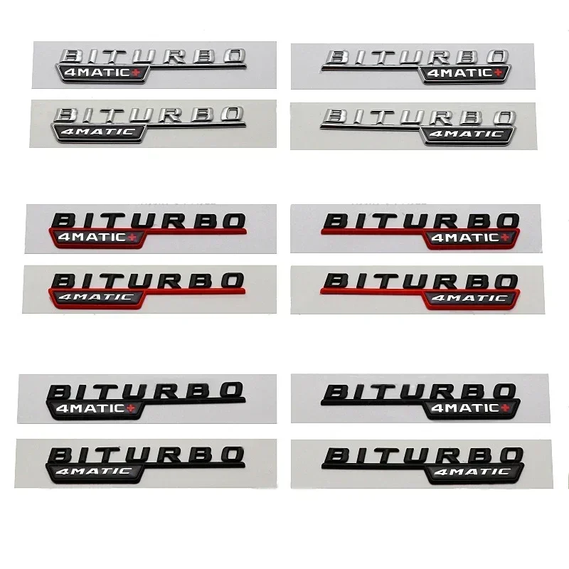 

2pcs ABS 14-16 BITURBO 4MATIC Plus Car Emblem Side Fender Badge Sticker For Mercedes Benz C43 E43 GLE43 GLC43 W204 W203 W211