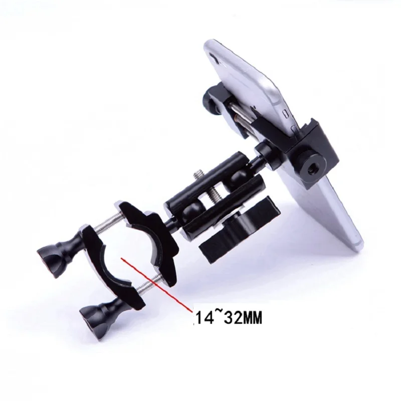 Metal Aluminum Alloy Fixed Universal Support with 360 ° Horizontal and Vertical Adjustment for Bicycle/Motorcycle