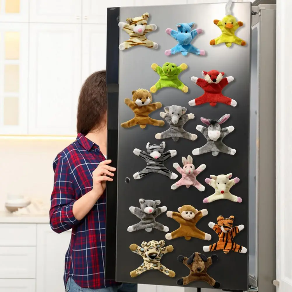Imán de tela para nevera, decoración magnética para nevera, bonitos imanes de felpa para nevera para decoración del hogar y la Oficina, juego de 3 dibujos animados de peluche