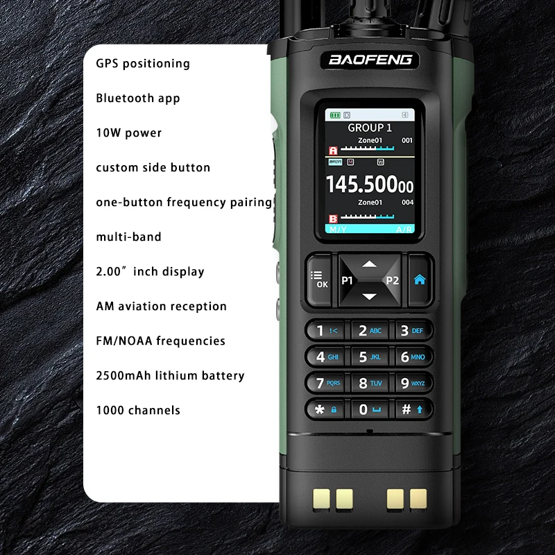 New BAOFENG UV-32 Walkie Talkie GPS 10W Bluetooth APP Programming Multi Band Wireless Copy Frequency Type-C UV32 Ham 2 Way Radio image 6