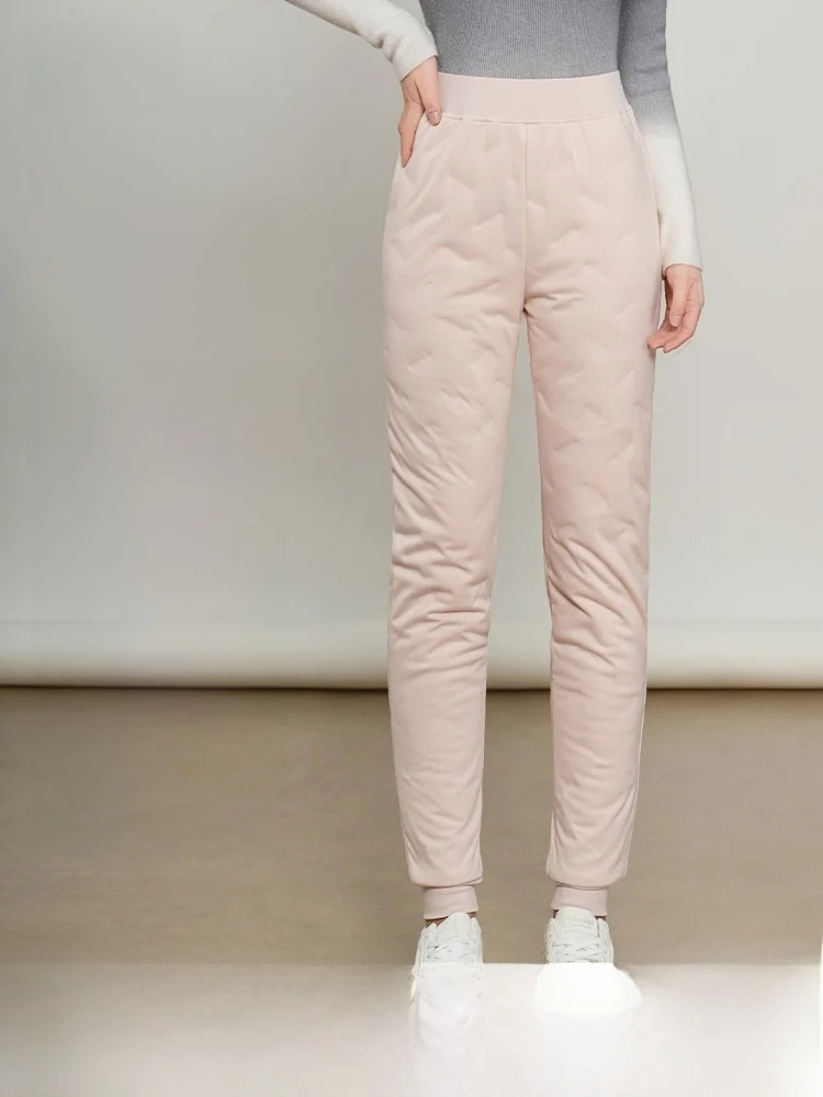 

Snow Flying Women's High Waist Elastic Waist down Pants Home Warm Trousers Straight Leg Duck down Filling Online Exclusive