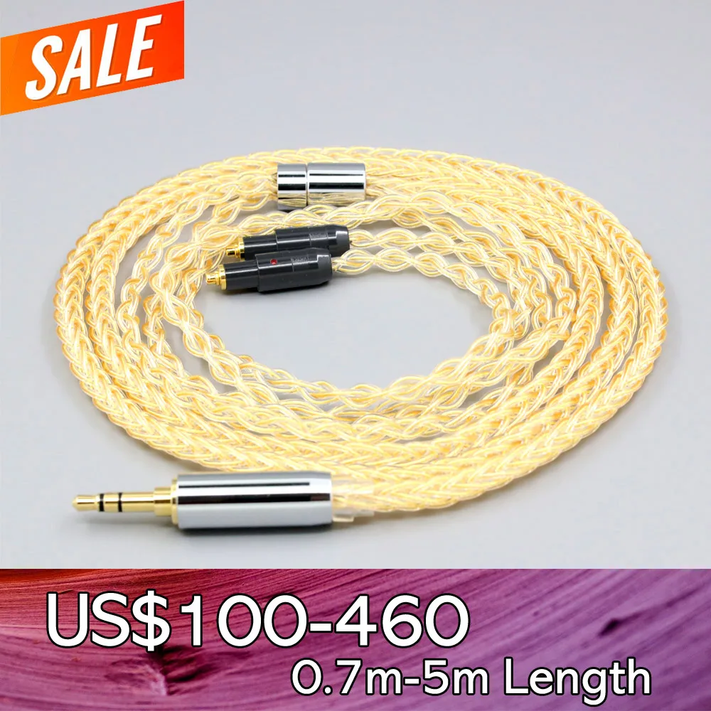 

8 Core 99% 7n Pure Silver 24k Gold Plated Earphone Cable For Shure SRH1540 SRH1840 SRH1440 Headphone LN008432