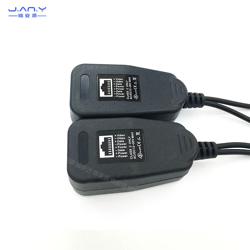 Monitoring video power supply two in one coaxial / analog HD twisted pair transmitter RJ45 network cable to BNC video