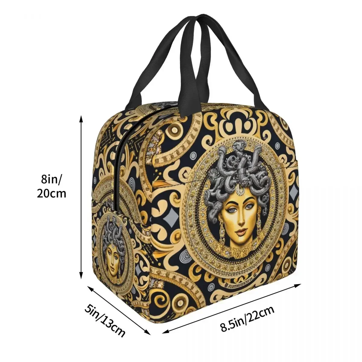 Ancient Greece Medusa Gorgon Vintage Style Insulated Lunch Bag Cooler Thermal Food Box Tote Lunch Boxes Container