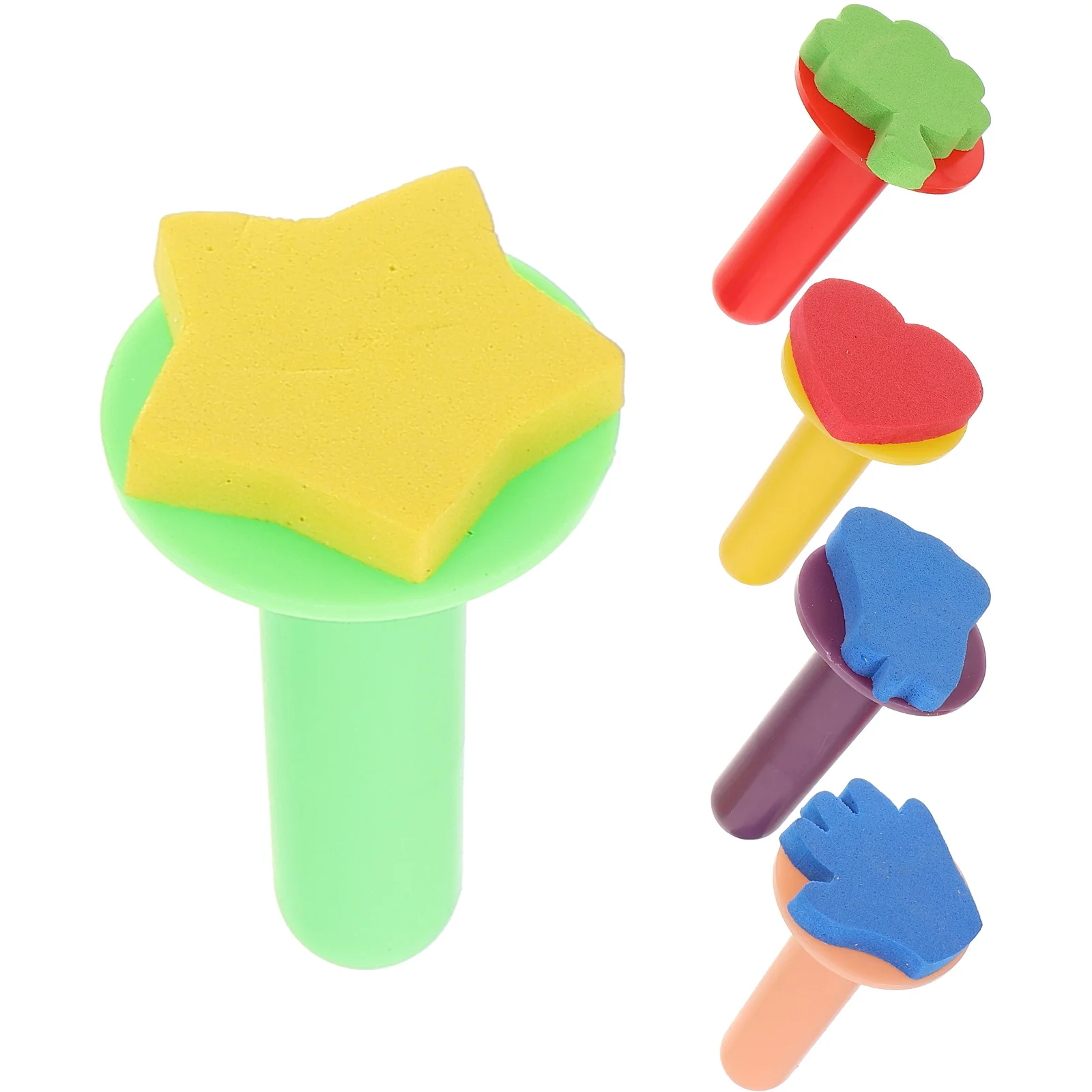 5 Pcs Painting Stamp Sponges Stamper Brush Tools for Painters Kids Drawing Supplies