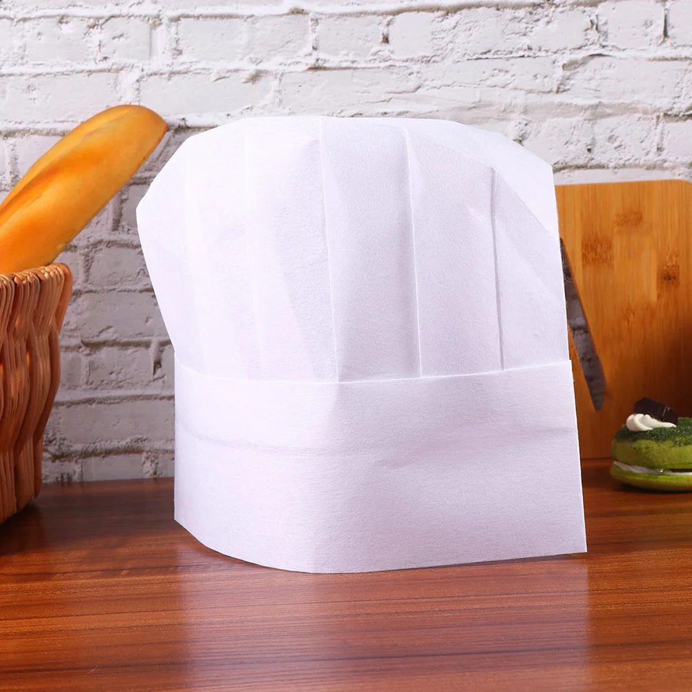 12PCS Disposable Chef Hat Kitchen Working Hat Paper Small Chef Hat for Kids Chef Hats for Kids Kids catering hat