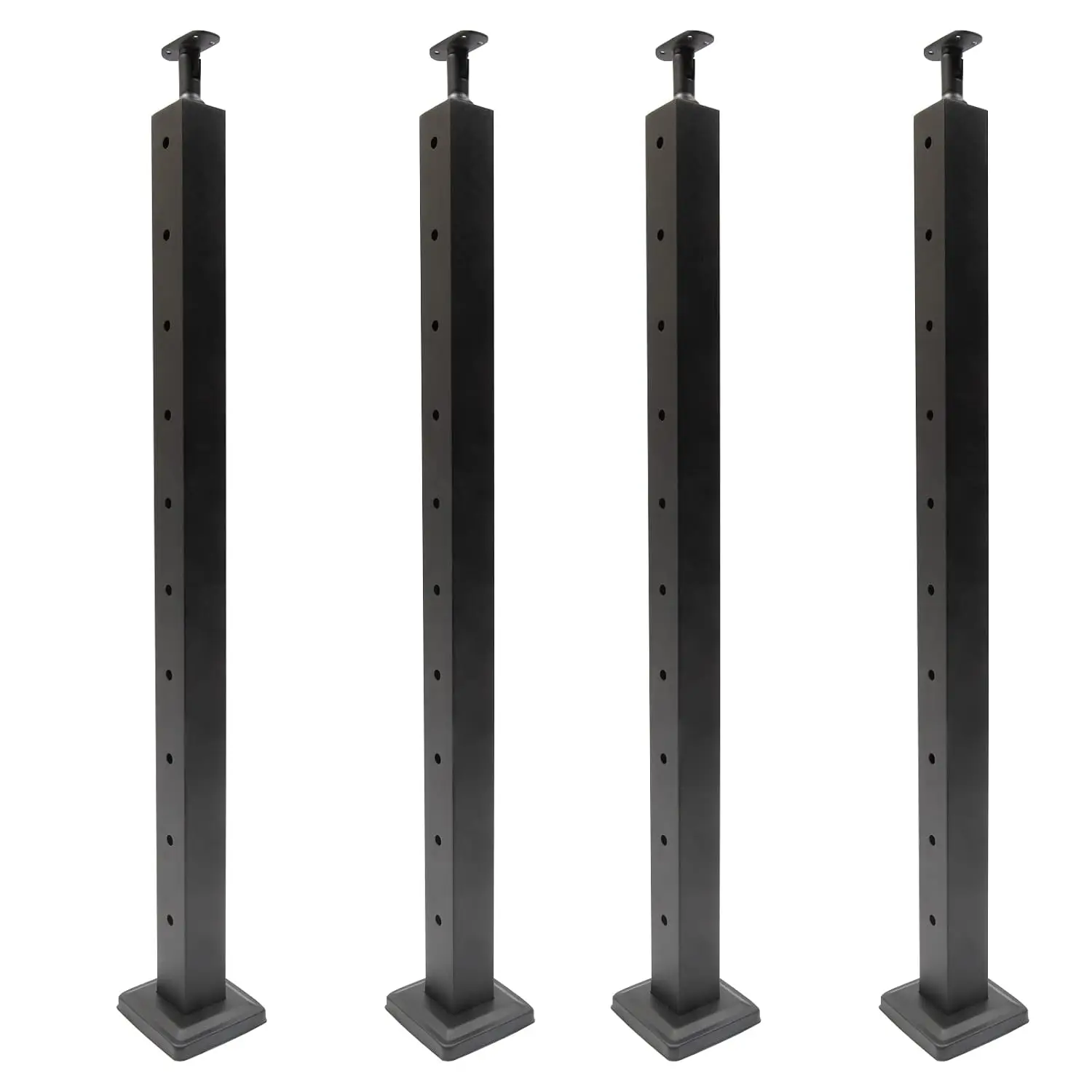 4 Pack Cable Railing Post, 36"X2"X2" Level Drilled Cable Railings Post with Adjustable Top Level & Sturdy Thickened Wall Deck Railing System Kit for Decks Stairs Porches Balconies Seaside or Wet Areas