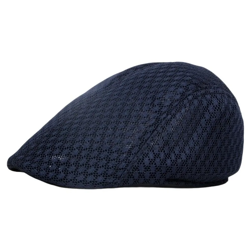 Simple Solid Color Mesh Beret Hollow Big Head Circumference Children Forward Cap Sunscreen Breathable Sun Hat Sunshade