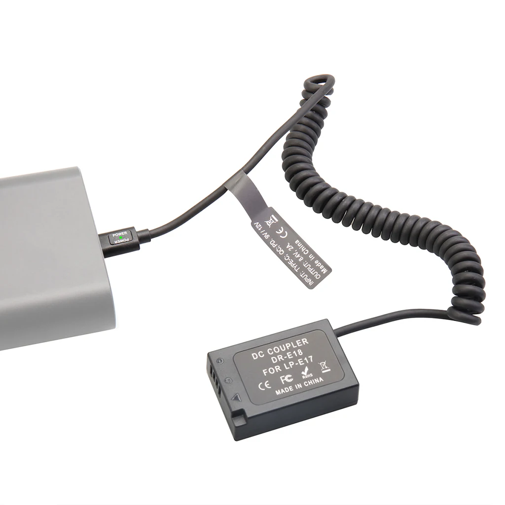 Typ-C PD Dummy-Akku-Kit für Fujifilm Canon Nikon Sony Panasonic, 9V Powerbank zu 7,4-8,4V für Akkuanzeige – Detail 13