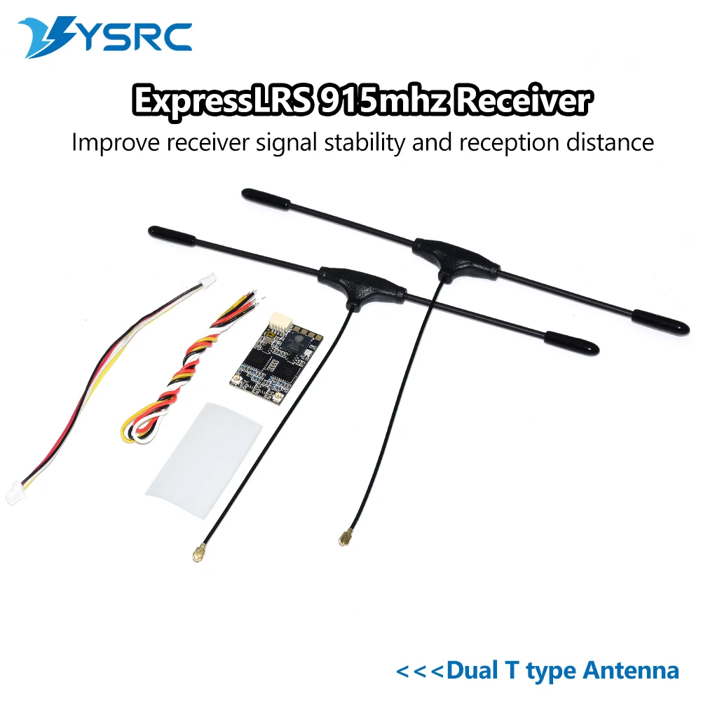 

FPV Long Range ELRS SuperD RX 915MHz ExpressLRS Receiver with Dual T type Antenna Low latency For FPV Drone Fixed-wing Parts