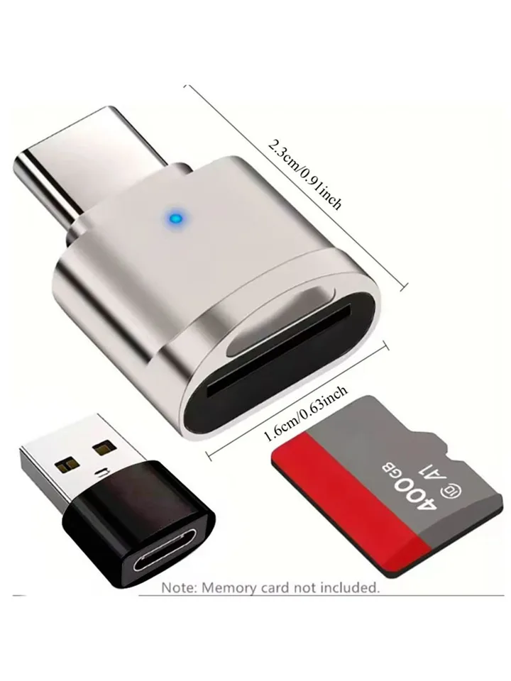 Type‑C OTG TF Card Reader Adapter Optional USB‑A Converter, LED Indicator Micro SD Memory Card Reader for Phone Laptop, image 6