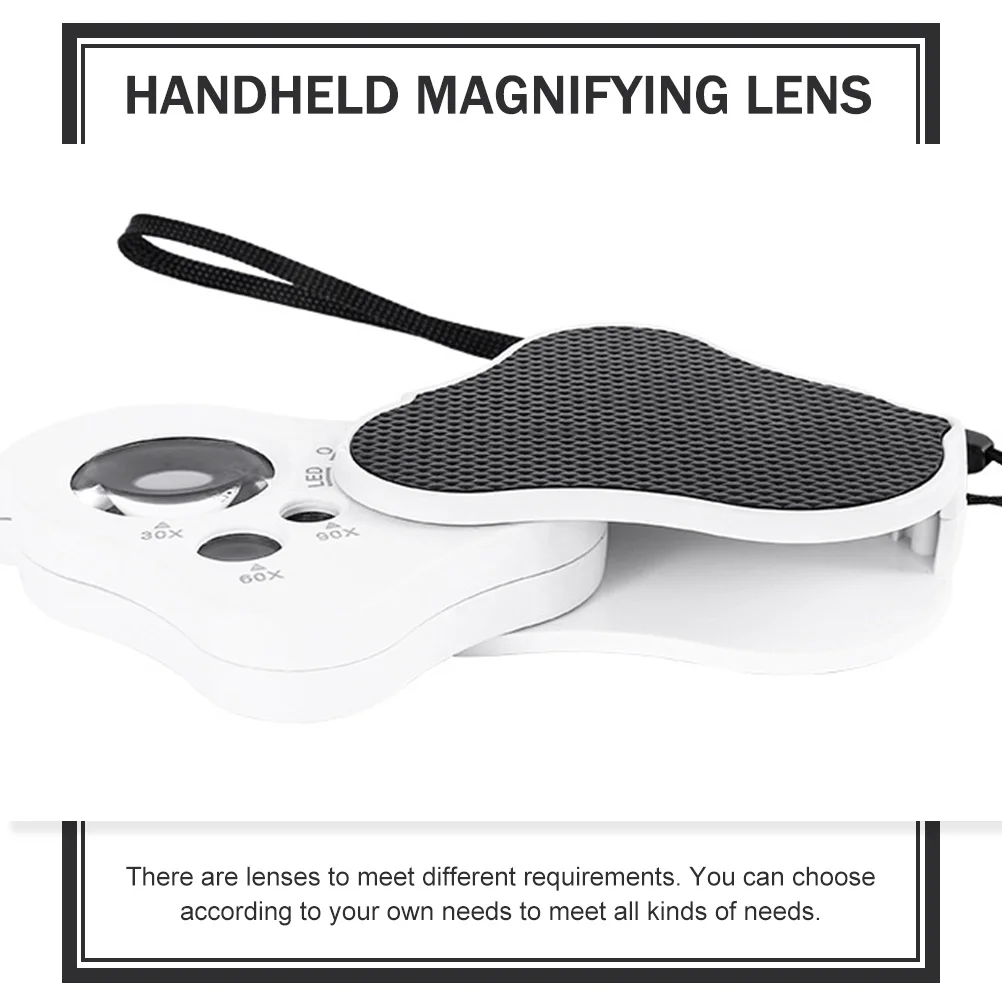 

LED Magnifying Glass Jewelry Loupe Magnifier Portable Dual Lens Hand Held Folded Pocket Abs Jewelers Child Glasses