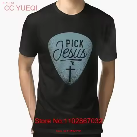 Pick Jesus Religious Musician Idea Guitar Worship Best T Shirt vintage Washed Breathable Comfortable Soft Casual vintage